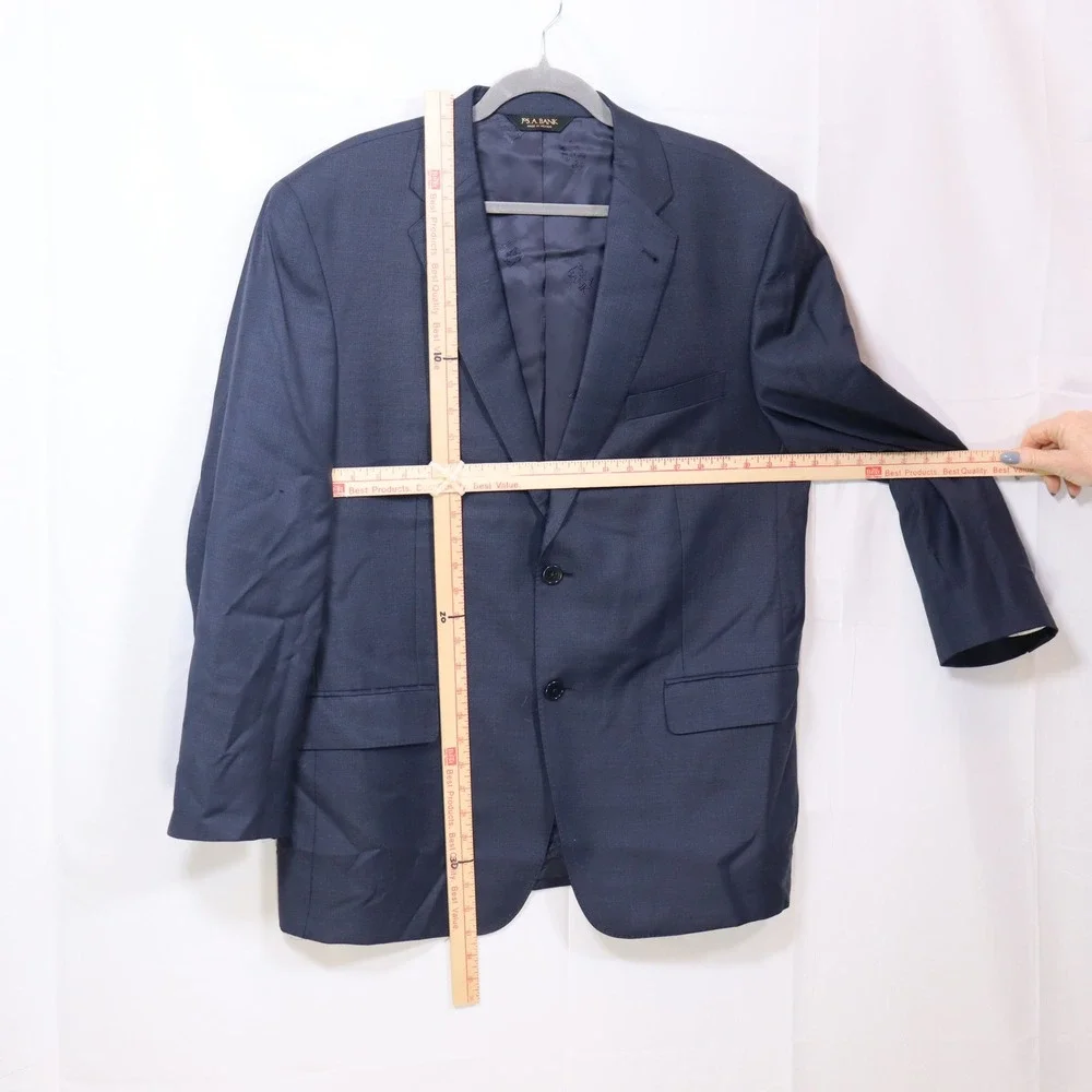 Jos.‎ A. Bank Blazer 44R Blue Mens Tailored Fit Wool Sport Coat Formal - FAIR